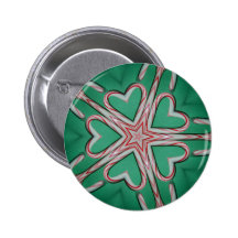 Candy Cane Star Pinback Button