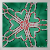 Candy Cane Star Print