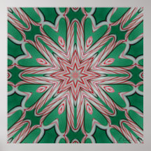 Candy Cane Starburst Posters