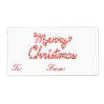 Candy Cane Striped Merry Christmas Gift Tags Custom Shipping Label