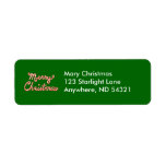 Candy Cane Striped Merry Christmas Return Address Label