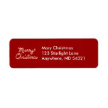 Candy Cane Striped Merry Christmas Custom Return Address Label