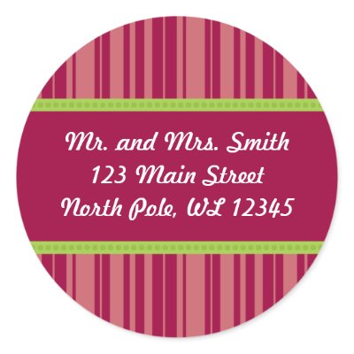 Candy Cane Stripes Address Label - Revised by maboles