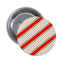 Candy cane stripes with red green snowflakes pin