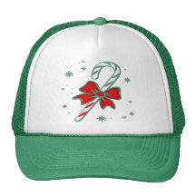 candy cane with bow  Apparel Mesh Hat