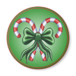 Candy Canes and Bow Fridge Magnets