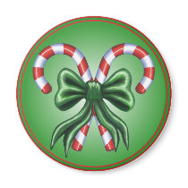 Candy Canes and Bow Fridge Magnets