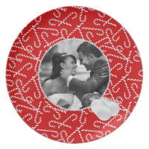 Candy Canes and Dog Tags Frame Photo Plate plates