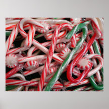Candy Canes and Peppermints Holiday Poster Print