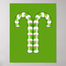 Candy Canes green Poster