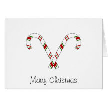 Candy canes greeting cards