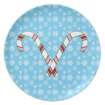 Candy canes party plate
