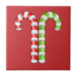 Candy Canes red green Tile