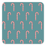 Candy Canes red pattern Square Sticker