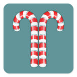 Candy Canes red Square Sticker