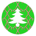 Candy Canes Round Sticker