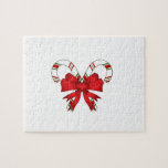 Candy canes with red ribbon puzzles