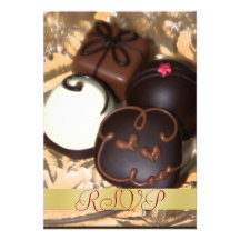 Candy Chocolates Holiday Gold RSVP Invitation