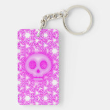 Candy Coated Pink Skulls key chain