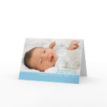 Candy Colours Blau Geburtskarte - Baby Announcemen