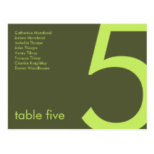 Candy Colours Lime & Green Guest Seating Postcards
