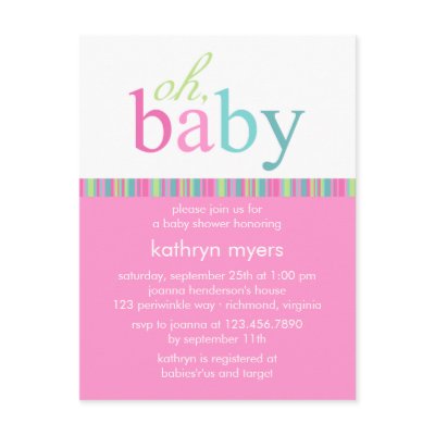 Candy Colours Pink • Baby Shower Invitation by CSKidsOccasions