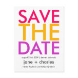 Candy Colours Pink, Orange & Purple Save the Date