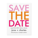 Candy Colours Pink & Orange Save the Date