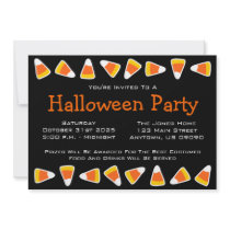 Candy Corn Halloween Party Invitations