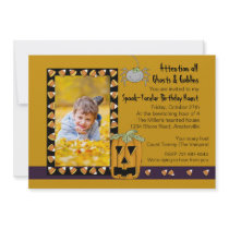 Candy Corn - Photo Halloween Birthday Party Invita