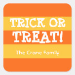 Candy corn stripes orange trick or treat Halloween Stickers
