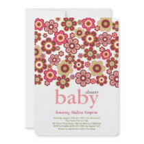 Candy Daisies Flowers Blooms Baby Shower Invite
