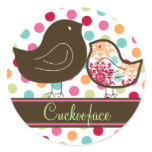 Candy Damask Chicks Cute Custom Label Sticker