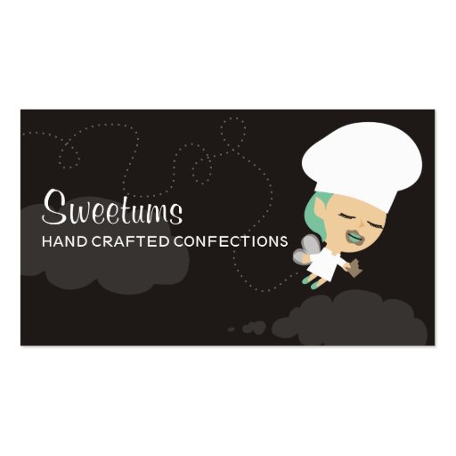 Candy fairy chef eating chocolate business cards