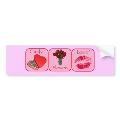 Candy, Flowers, Lovin' Bumper Stickers by hdowney