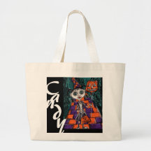 Candy,gothic girl trick or treat bag.