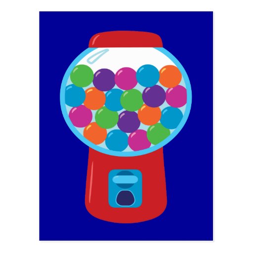 Candy Gumball Machine Post Card