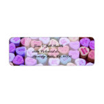 Candy Heart Messages Set Return Address Label
