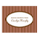 Candy pink chocolate brown custom recipe card postcards
