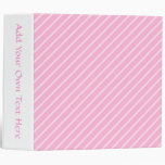 Candy Pink Diagonal Striped Pattern. Binder