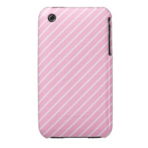 Candy Pink Diagonal Striped Pattern. iPhone 3 Cover