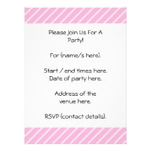 Candy Pink Diagonal Striped Pattern. Custom Invite