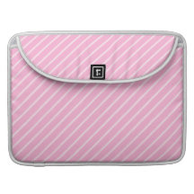 Candy Pink Diagonal Striped Pattern. Sleeve For MacBooks