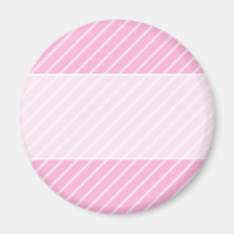 Candy Pink Diagonal Striped Pattern. Refrigerator Magnet