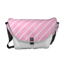 Candy Pink Diagonal Striped Pattern. Commuter Bag