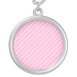Candy Pink Diagonal Striped Pattern. Custom Jewelry