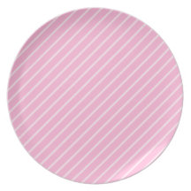 Candy Pink Diagonal Striped Pattern. Plate