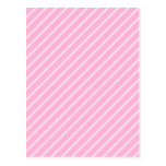 Candy Pink Diagonal Striped Pattern. Post Cards