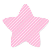 Candy Pink Diagonal Striped Pattern. Star Stickers