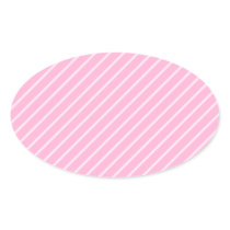 Candy Pink Diagonal Striped Pattern. Oval Stickers